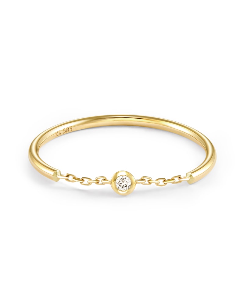 Amara 14k Yellow Gold Band Ring in White Diamond image number 0
